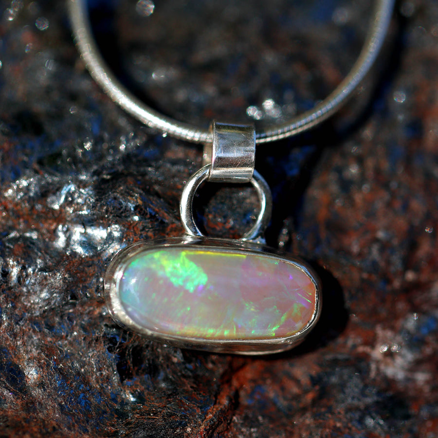 Lightning Ridge Crystal Opal Pendant