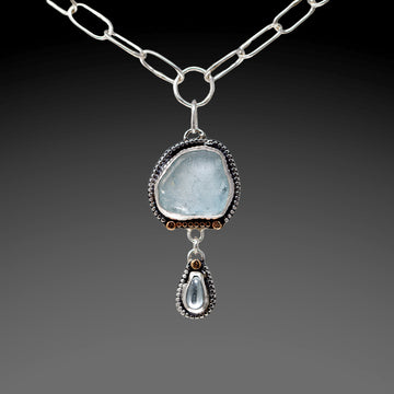 Aquamarine Raindrop Necklace