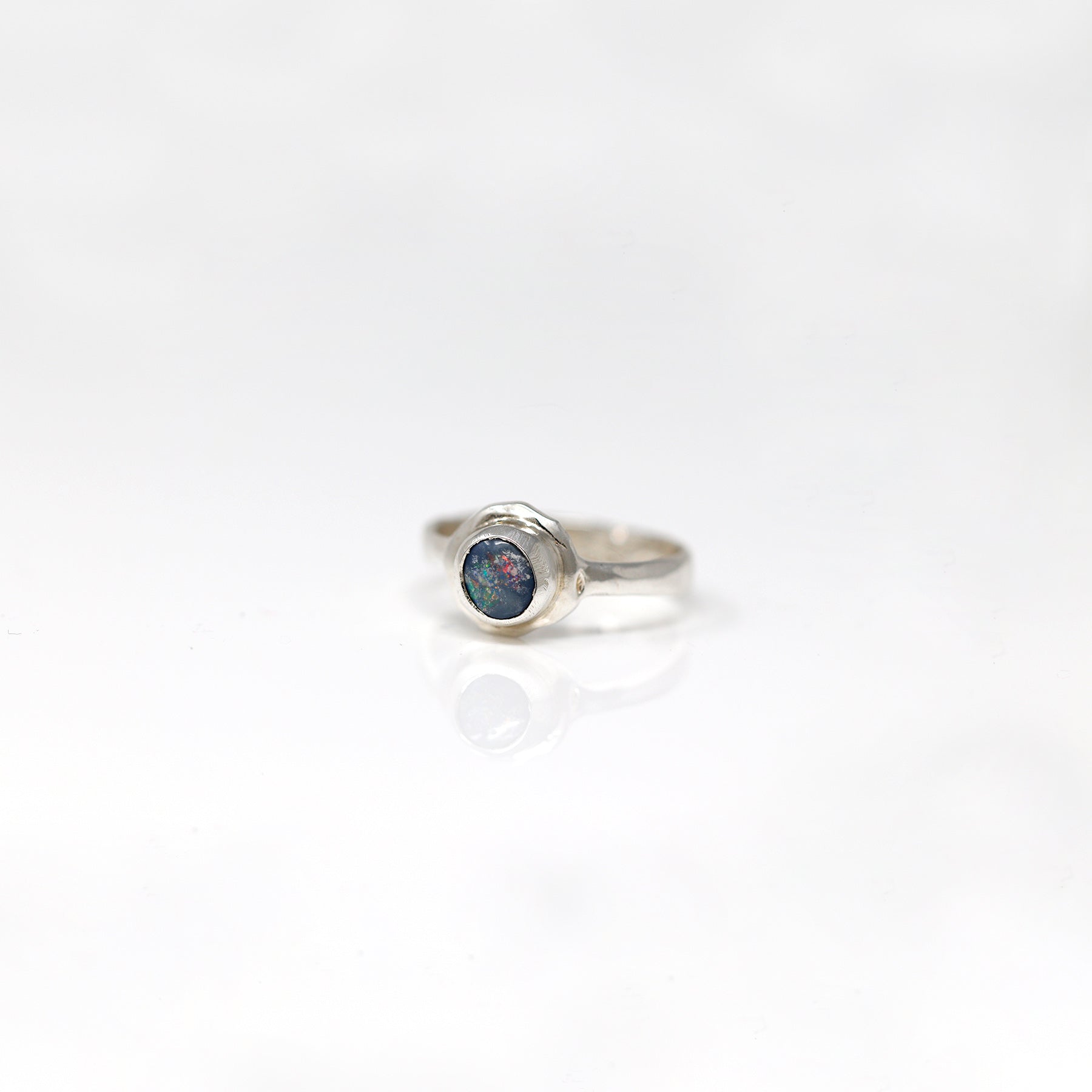 Round Pin Flash Opal Ring
