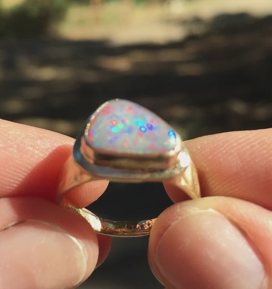 Lightning Ridge Australian Opal Ring