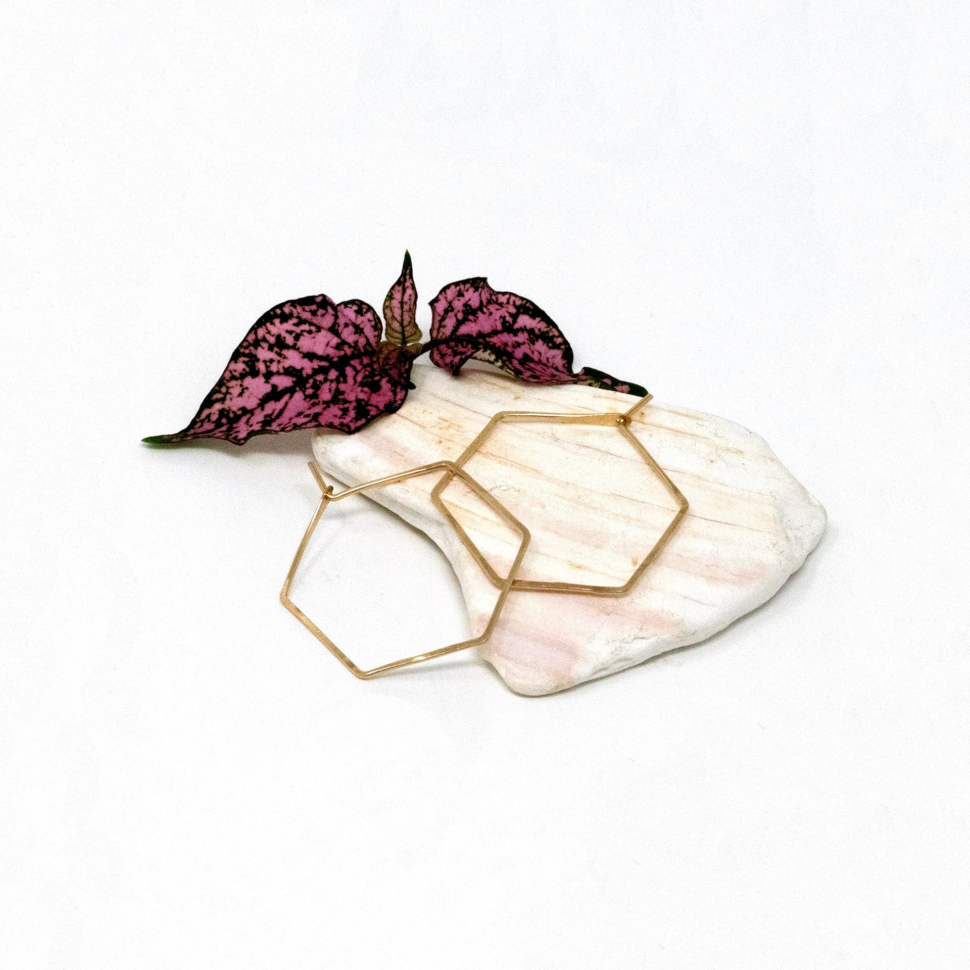 14k Gold-Fill Small Hexagon Hoop Earrings